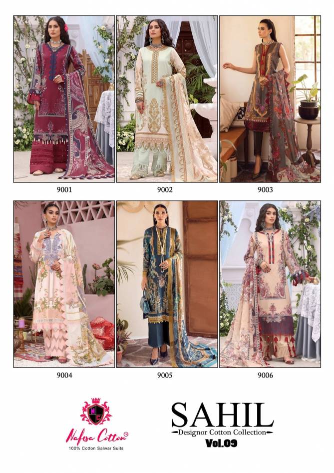 Nafisa Sahil 9 Casual Wear Wholesale Karachi Cotton Dress Material Catalog